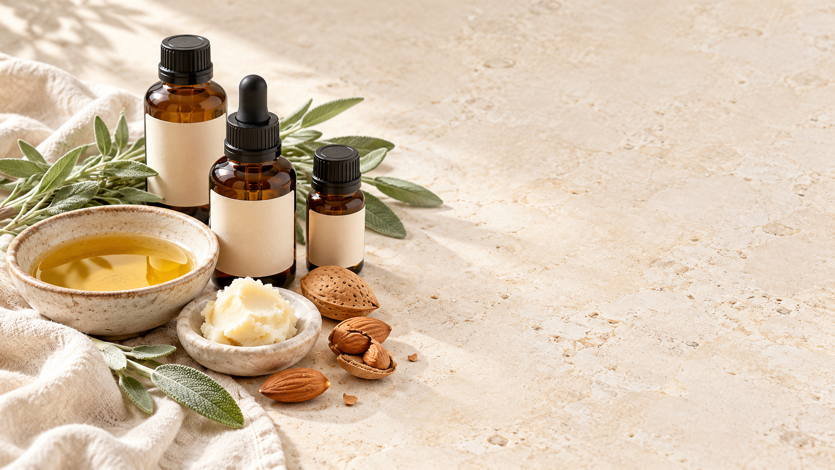 Selected plant-based massage oils and soft towels
